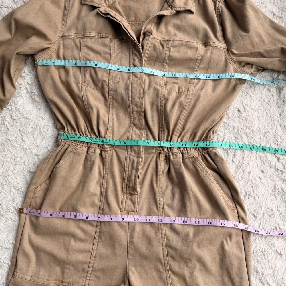 Universal Thread Tan Khaki Boiler Suit Jumpsuit Coveralls Button Front 6 - Picture 4 of 13